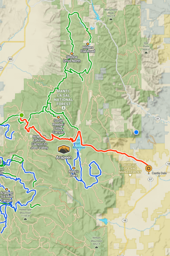 From Ephraim to Orangeville Trail Map