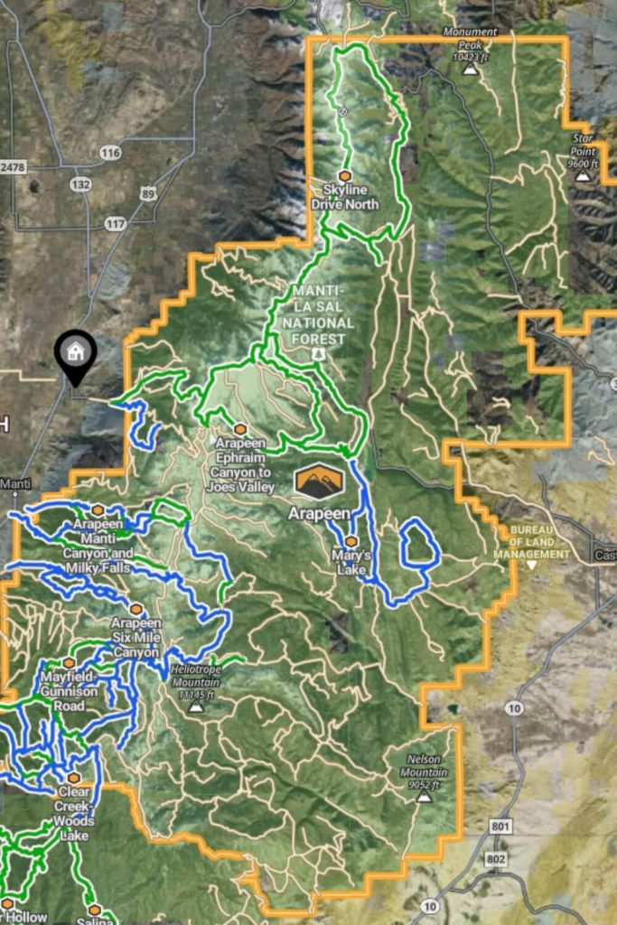 Arapeen OHV Trail System Map