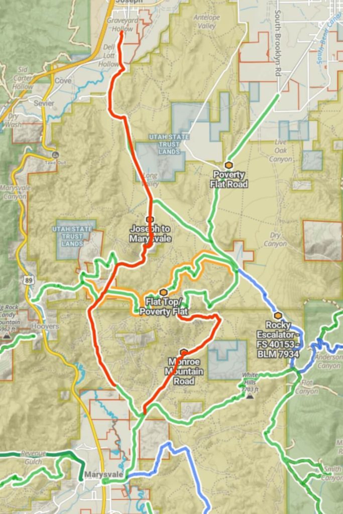 Joseph to Marysvale, Flat TopPoverty Flat, and Monroe Mountain Road