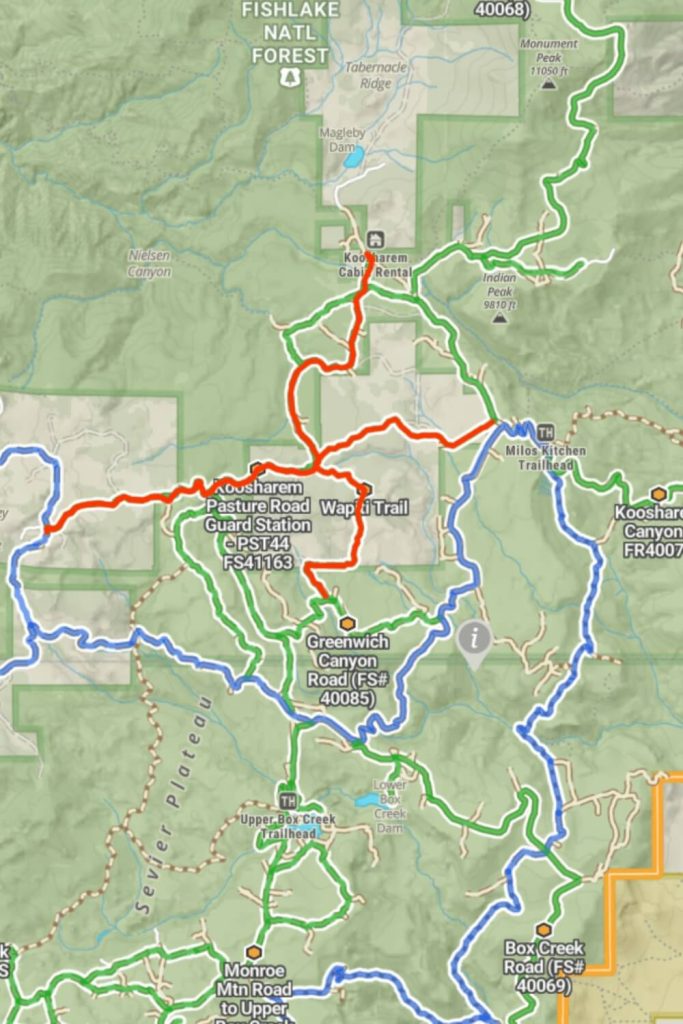 Koosharem Pasture Road Guard Station and Wapiti Trail​