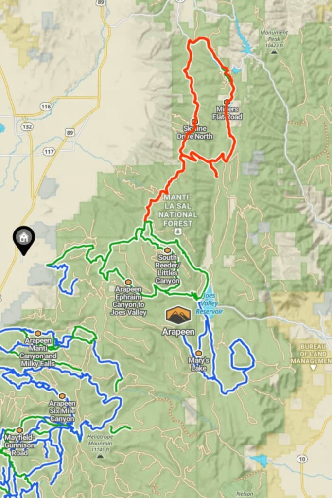 Skyline Drive Map Arapeen OHV Trails